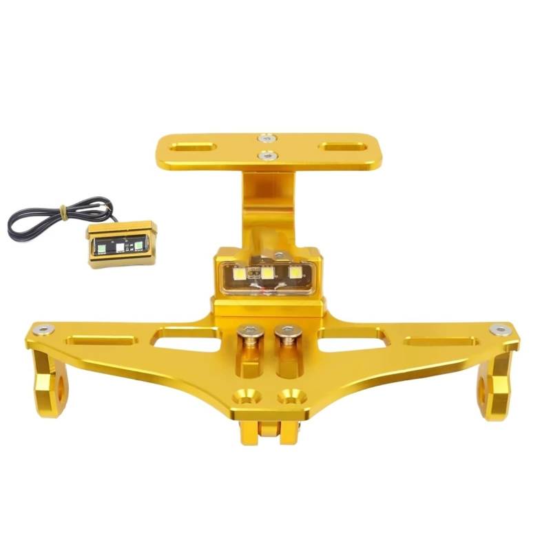 yoneleu Kennzeichenhalter Motorrad Kompatibel Mit Für Z750 Für Z800 Für Z900 Für Z1000 Für NINJA400 Motorrad, Einstellbar Für Eliminator-Kennzeichenhalter Hinten(Yellow) von yoneleu