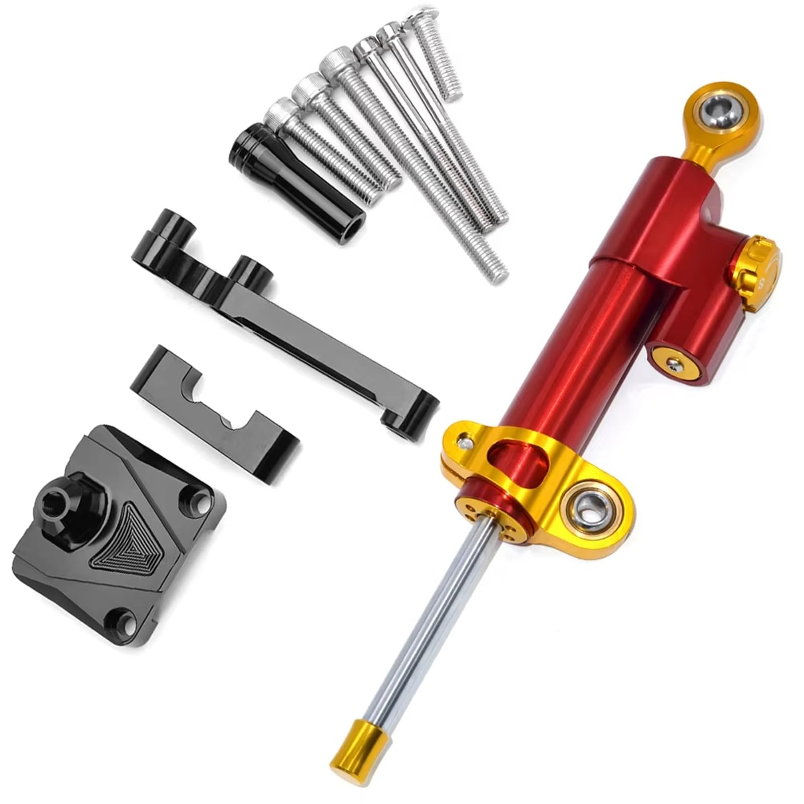 yoneleu Lenkungsdämpfer Motorr Kompatibel mit für Ninja für 250R 2008 2009 2010 2011 2012 Motorrad-Stoßdämpfer Lenkstabilitätskontrolle Montagehalterung(NO.3) von yoneleu