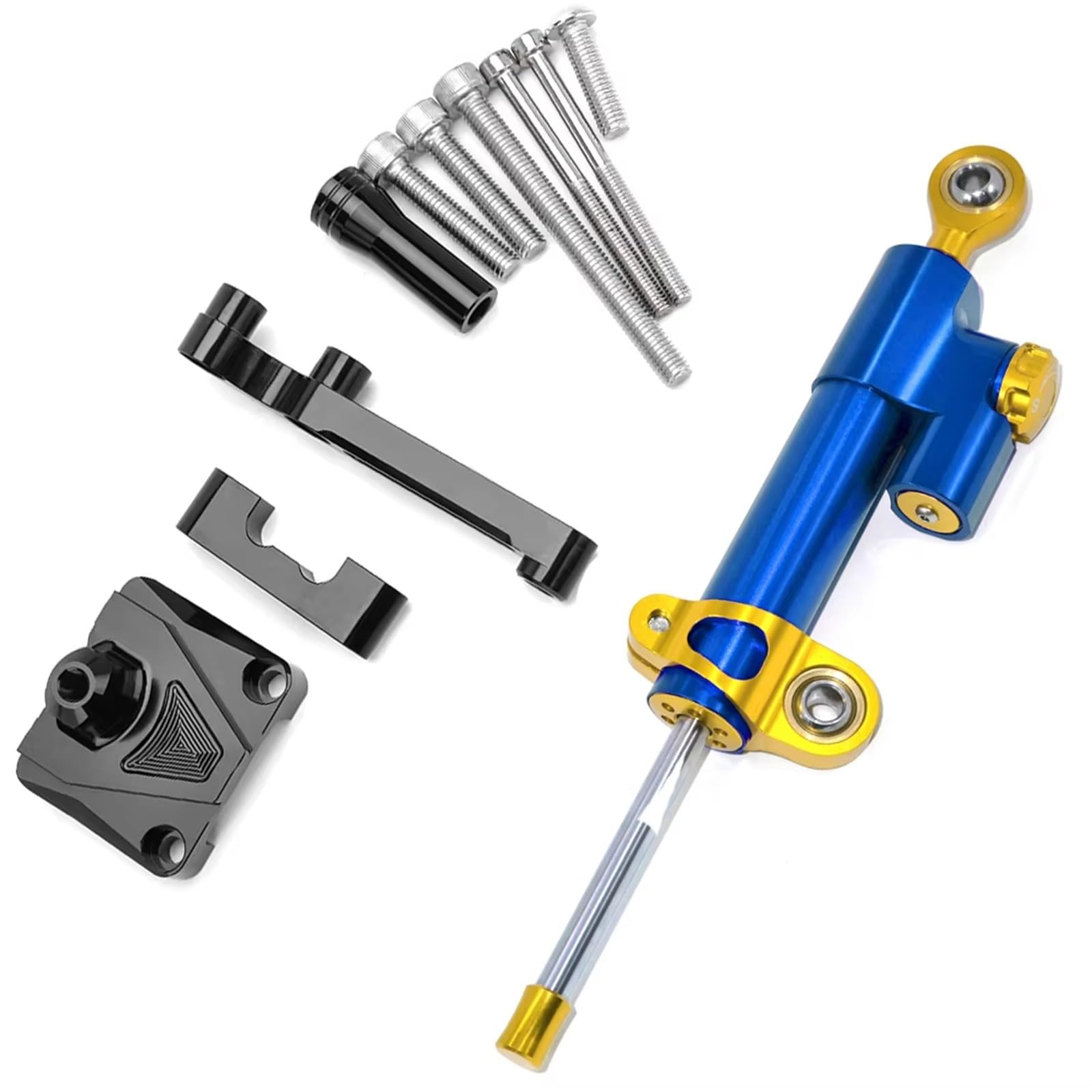yoneleu Lenkungsdämpfer Motorr Kompatibel mit für Ninja für 250R 2008 2009 2010 2011 2012 Motorrad-Stoßdämpfer Lenkstabilitätskontrolle Montagehalterung(NO.4) von yoneleu