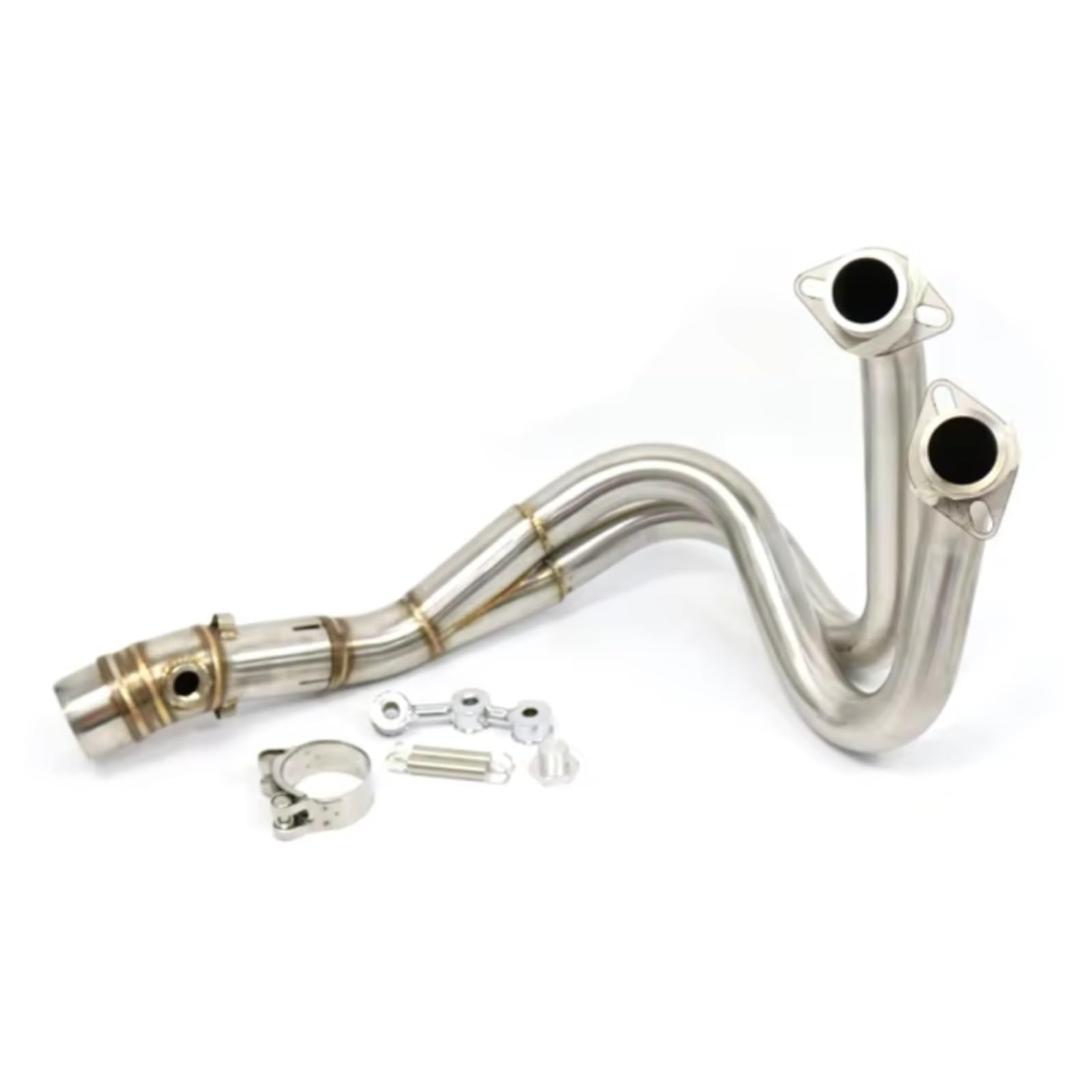 yoneleu Motorrad Auspuffrohr Für ER6N ER6F Ninja650 2012-2023 Motorradauspuff Für Escape Modify 51MM Front Middle Link Pipe Schalldämpfer Motorrad Auspuffrohradapter(Silver) von yoneleu