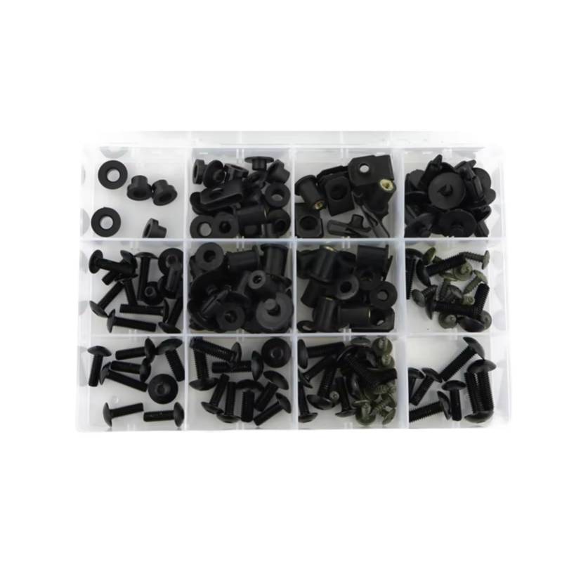 yoneleu Motorrad Bolzen Kompatibel Mit CBR600RR 2007 2008 2009 2010 2011 2012. Motorrad-Komplettsatz Mit Verkleidungsschrauben Und Karosserieschrauben Und -Clips(Black) von yoneleu