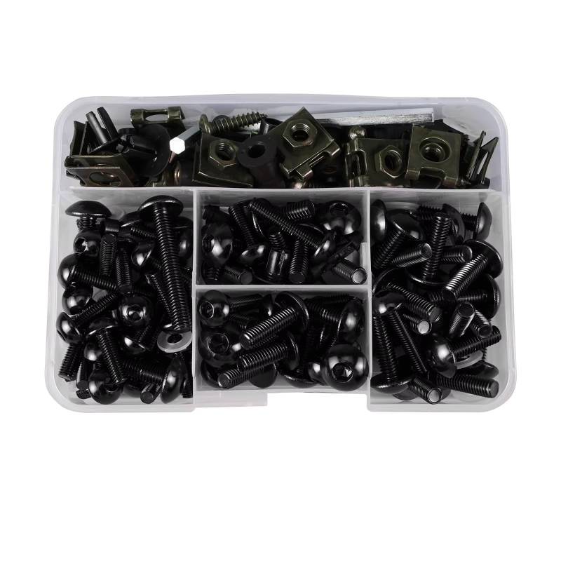 yoneleu Motorrad Bolzen Kompatibel Mit NC700S 2013, Für NC700X 2012 2013 2014, Für VFR750R RC30 1990 Motorrad-Verkleidungsschrauben-Set Karosserie-Schraube Windschutzscheiben-Schrauben-Set(Black) von yoneleu