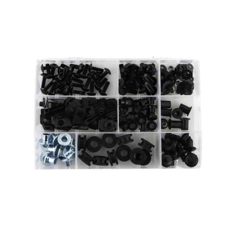 yoneleu Motorrad Bolzen Kompatibel Mit YZF Für R6 1999 2000 2001 2002 Motorrad-Verkleidungsschrauben-Set, Windschutzscheibenschrauben, Verkleidungsclips(Black) von yoneleu