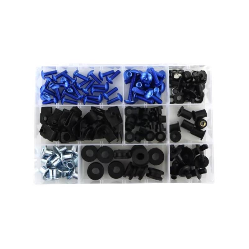 yoneleu Motorrad Bolzen Kompatibel Mit YZF Für R6 1999 2000 2001 2002 Motorrad-Verkleidungsschrauben-Set, Windschutzscheibenschrauben, Verkleidungsclips(Blue) von yoneleu
