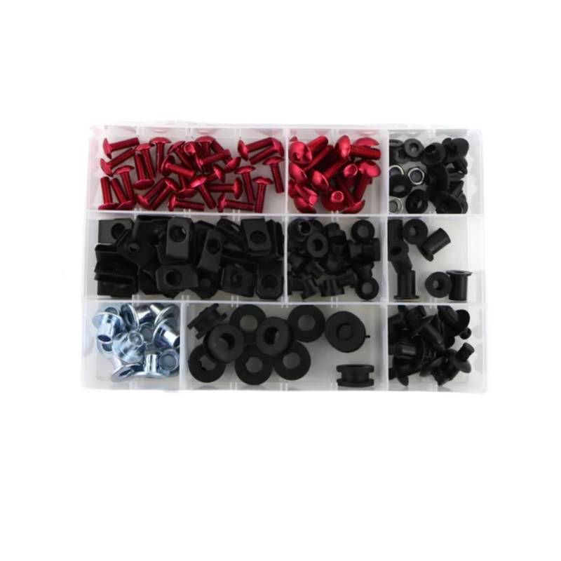 yoneleu Motorrad Bolzen Kompatibel Mit YZF Für R6 1999 2000 2001 2002 Motorrad-Verkleidungsschrauben-Set, Windschutzscheibenschrauben, Verkleidungsclips(Red) von yoneleu
