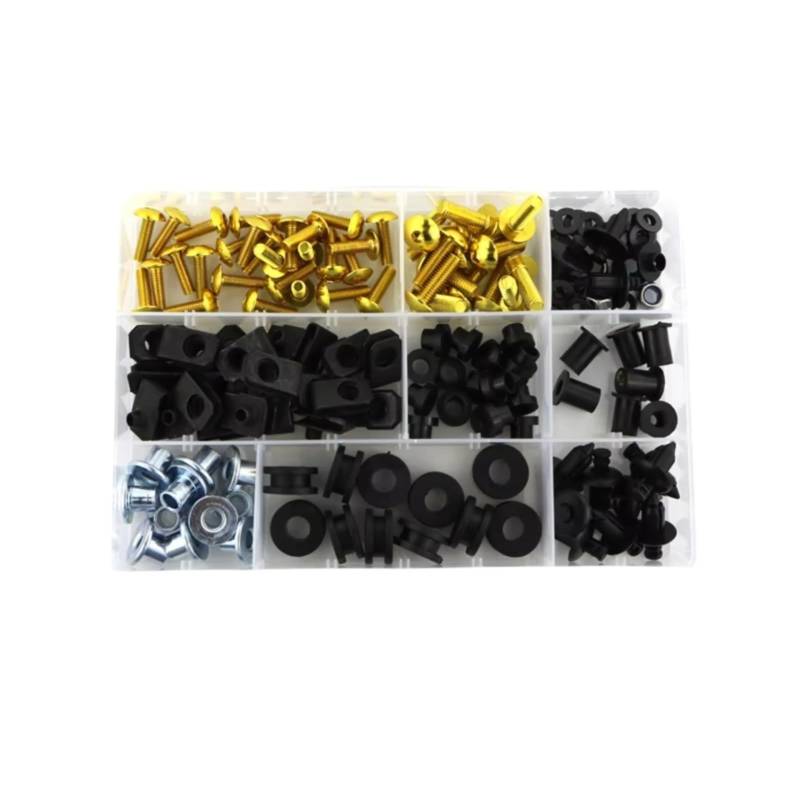 yoneleu Motorrad Bolzen Kompatibel Mit YZF Für R6 1999 2000 2001 2002 Motorrad-Verkleidungsschrauben-Set, Windschutzscheibenschrauben, Verkleidungsclips(Yellow) von yoneleu