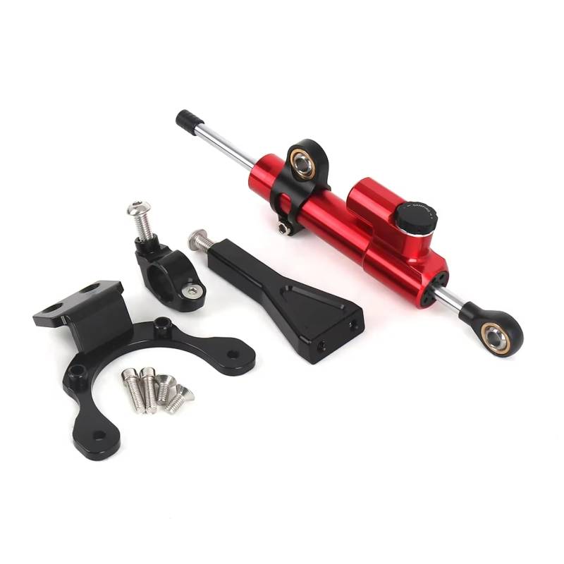 yoneleu Motorrad Gepäcktaschen Kompatibel Mit Z900 2020 2021 2022 2023 2024 Motorrad Lenkungsdämpferhalterung Stabilisatorunterstützung Einstellbarer Stabilisator Universalteile(Red) von yoneleu