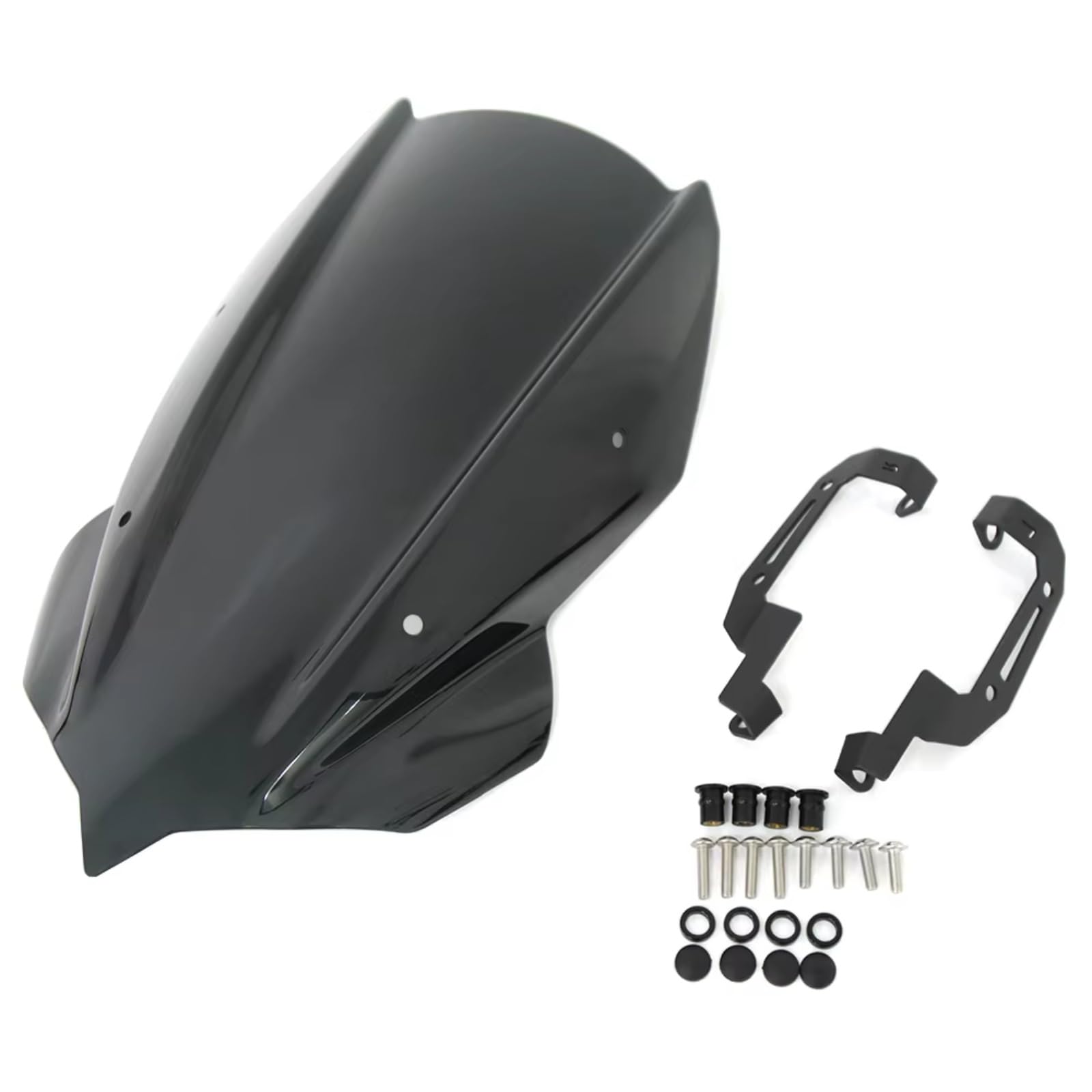 Windschild Spoiler Für Z250 Für Z400 2019 2020 2021 2022 2023 2024 Motorrad-Windschutzscheibe Windschutzscheiben-Bildschirmvisier Windabweiser Mit Halterung Motorrad-Windschutzscheibe(Dark Smoke) von yongewu