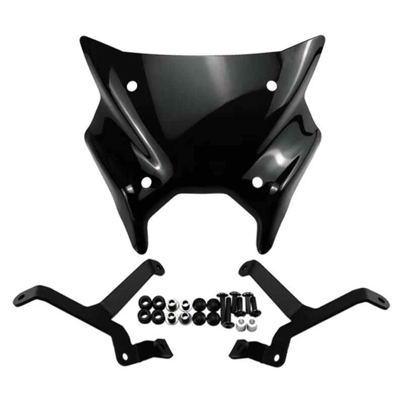 Windschild Spoiler Kompatibel Mit Yamaha Für MT09 Für FZ09 SP 2024 2025 Motorrad-Windschutzscheibenvisier Windschutzscheibe Motorrad-Windschutzscheibe Windschutzscheibenabweiser Zubehör(Black) von yongewu