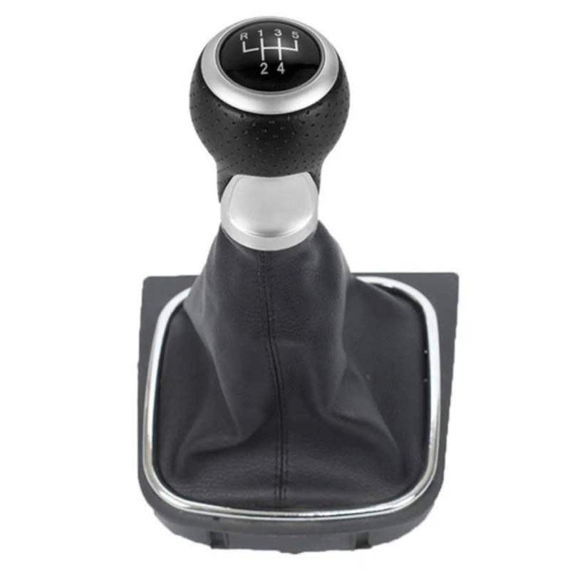 yongewu Schaltknauf Gang Kompatibel Mit VW Für Golf 5 6 MK5 MK6 2004 2005 2006 2007 2008 2009 5/6 Für Speed ​​Auto Getriebe Shift Knob Stick Knob Handball Hebel Shifter(Black Line 5 Speed) von yongewu