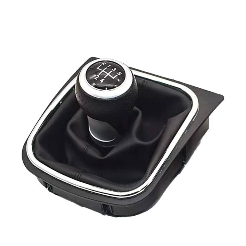 yongewu Schaltknauf Gang Kompatibel Mit VW Für Rabbit Für Golf 5 Für J&etta MK5 2004 2005 2006 2007 2008 2009 2010 5/6 Für Geschwindigkeitsautoteile Schaltknauf Hebel Stick(Black Stitch 5) von yongewu