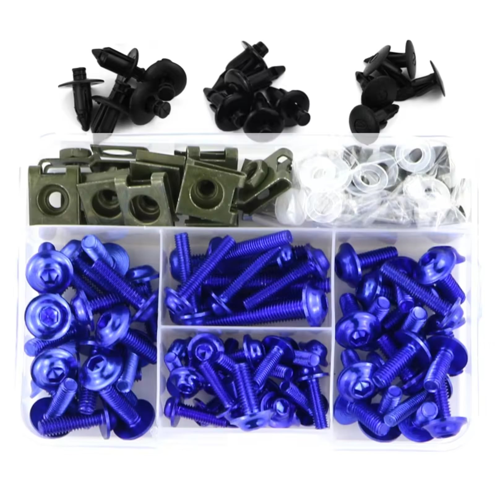 yongewu Schrauben Motorrad Kompatibel Mit CB250F Für CB300F Für CB400 Motorradzubehörverkleidungsschrauben Bolzenkit Fastener Clips Karosserieschrauben(Blue) von yongewu