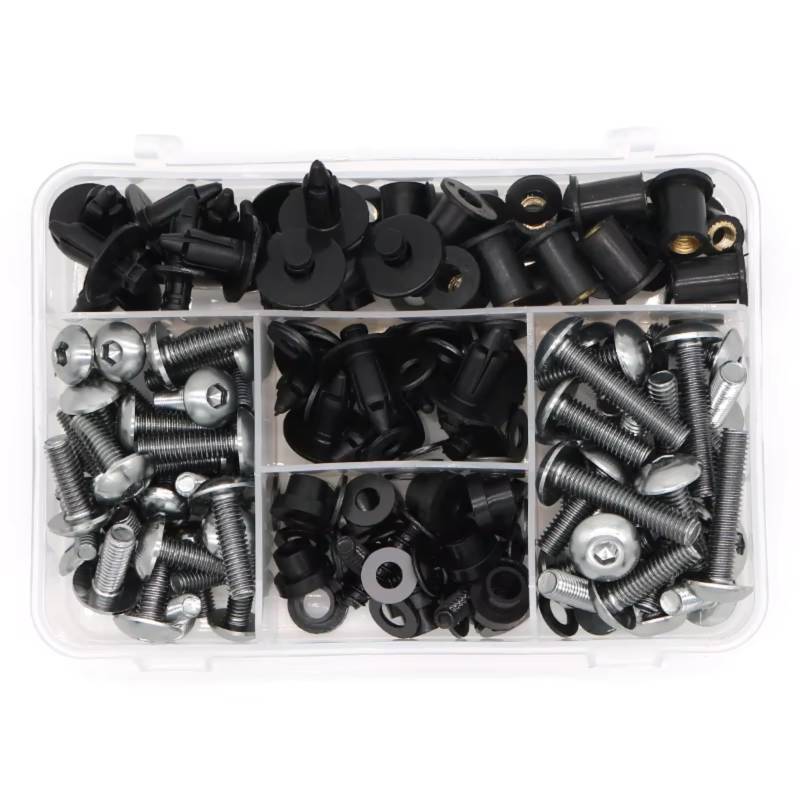 yongewu Schrauben Motorrad Kompatibel Mit Für ZX7R 1996–2003 Für ZX9R 1994–2003 Für ZX6R 1993–2019 Motorradschrauben Verkleidungsschrauben-Kit Clips Windschutzscheibenschrauben Muttern(Titanium) von yongewu