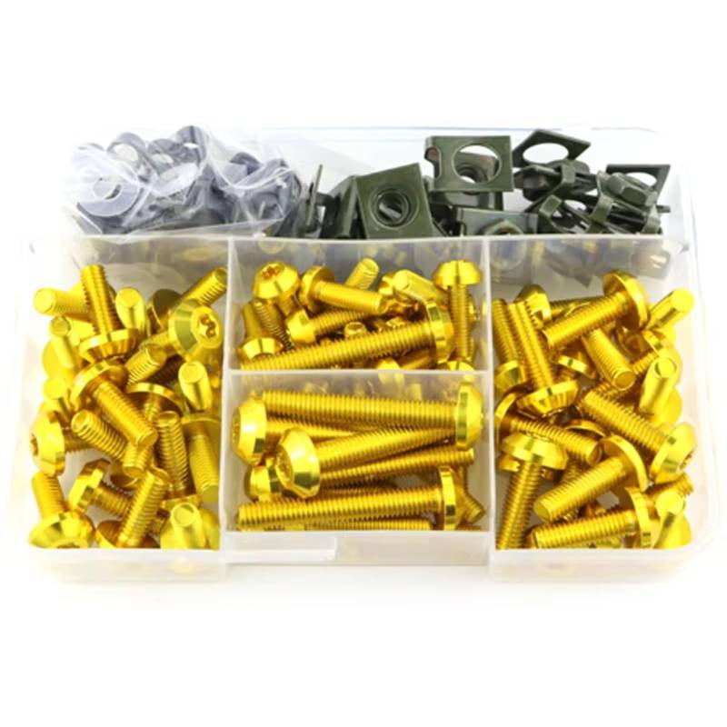 yongewu Schrauben Motorrad Kompatibel Mit R Nine T Für R NineT HP4 Motorrad Verkleidung Windschutzscheibe Schrauben Schrauben Kit Mutter Clips Muttern Und Schrauben Set(Yellow) von yongewu