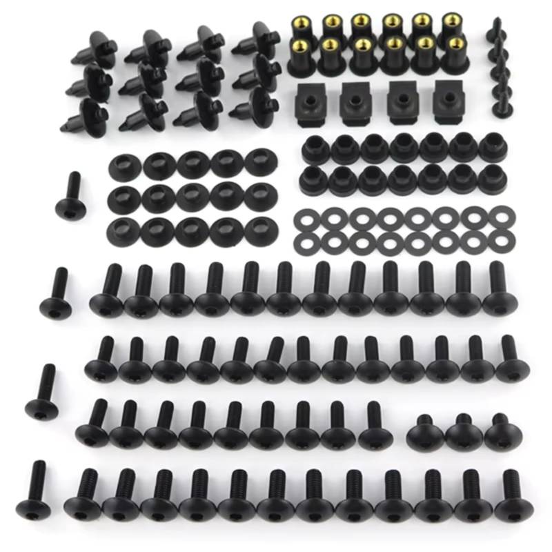 yongewu Schrauben Motorrad Kompatibel Mit VTR1000 RVT1000R RC51 2000 2001 2002 2003 2004 2005 2006 Motorrad-Verkleidungsschrauben-Set, Schrauben, Muttern(Black) von yongewu