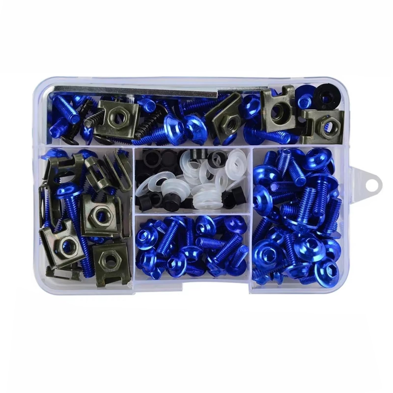 yongewu Schrauben Motorrad Kompatibel Mit Yamaha Für MT01 MT03 MT07 MT09 MT10 Motorrad-Karosserieschrauben Befestigungsscheiben Motorrad-Schraubenmuttern-Kit(Blue) von yongewu