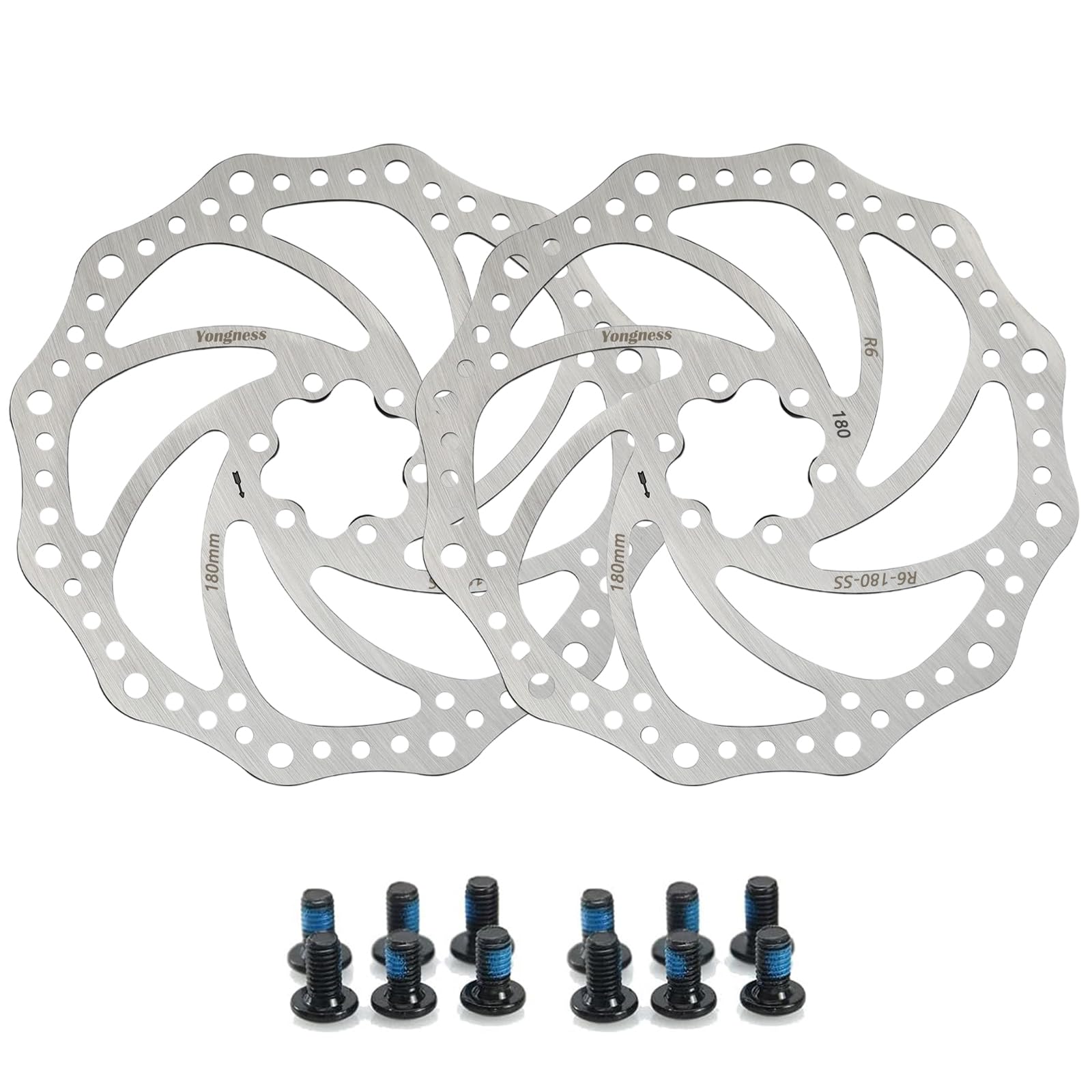Yongness Fahrrad Scheibenbrems Scheiben, 2er Pack mit 12 Schrauben Silber 203 mm Bremsscheiben, Center Lock Bremsscheiben, Fahrradscheiben Yongness Fahrrad Scheibenbrems Scheiben, 2er Pack mit 12 Schrauben Silber 203 mm Bremsscheiben, Center Lock Bremsscheiben, Fahrradscheiben von yongness