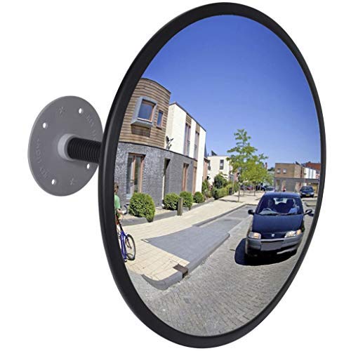 yorten Verkehrsspiegel Konvex Acryl Indoor Sicherheitsspiegel Spiegel Überwachungsspiegel Durchmesser 30 cm Schwarz von yorten