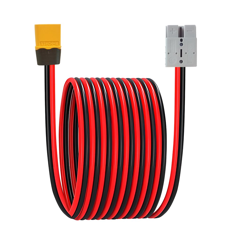 yotutun 10AWG Anderson auf XT60 Adapter, 50A Anderson Stecker auf XT60 Solar Verlängerungskabel Solarkabel für Solargenerator Powerstation Solarpanel 60CM (XT60 Männlich) von yotutun