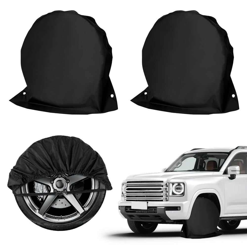 yotutun 2 Stück Radabdeckung Wohnwagen, Radschutzhülle Reifenabdeckung für 27-29 Zoll(68-73 cm) Wasserdicht Schutzbezug Schwarz Wohnmobil Schützhülle für Fahrzeug, SUV, Van, MPV von yotutun