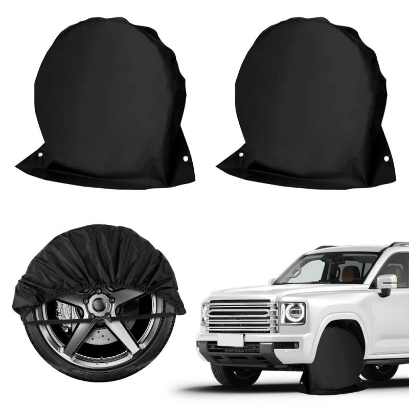 yotutun 2 Stück Radabdeckung Wohnwagen für 27-29 Zoll(68-73 cm), Radschutzhülle Reifenabdeckung Wasserdicht Schutzbezug Schwarz Wohnmobil Schützhülle für Fahrzeug, SUV, Van, MPV von yotutun