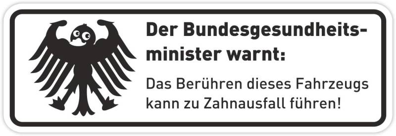 younikat Fun-Aufkleber Warnung Zahnausfall weiß I 15 x 5 cm I lustiger Spruch für Motorrad Mofa, als Auto-Aufkleber Fahrrad-Aufkleber I wetterfest I kfz339 von younikat