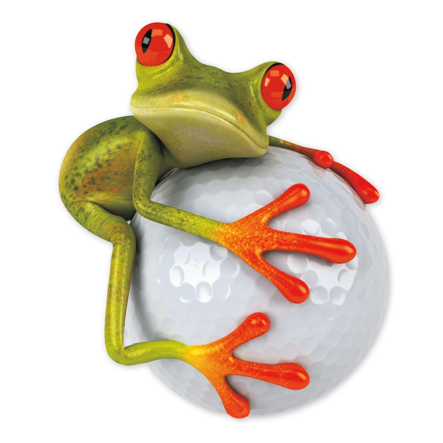 Sticker Frosch Golfball XXL I 75 x 90 cm groß I Fahrzeug-Aufkleber wetterfest Auto-Aufkleber Wohnmobil Wohnwagen für Golfer Golf-Spieler I kfz_329 von younikat