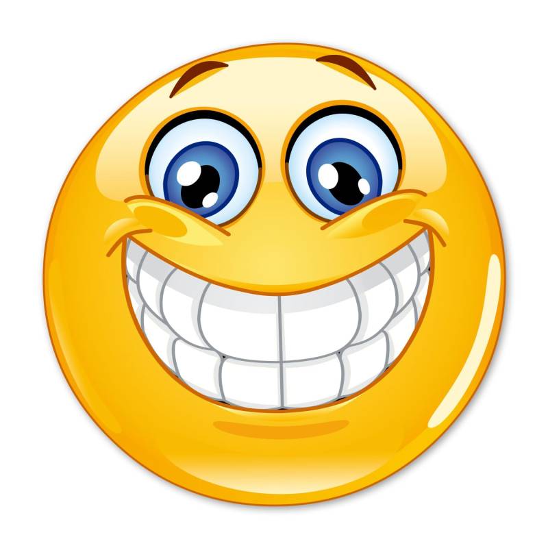 easydruck24de 1 Smiley-Aufkleber Smile I kfz_297 I rund Ø 15 cm I Emoticon Sticker lachend für Laptop Tür Motorrad Roller Auto I wetterfest von younikat