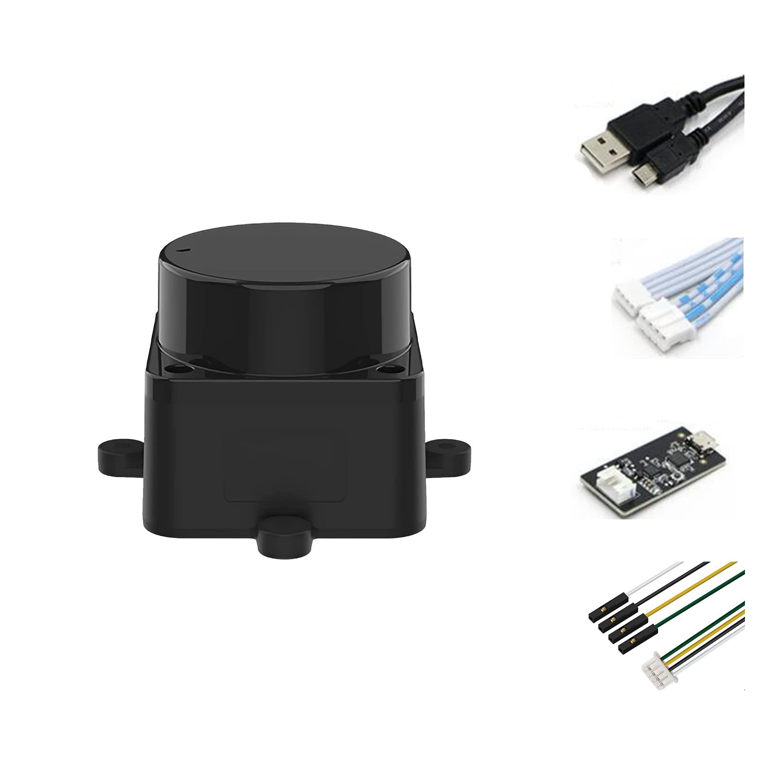 youyeetoo FHL-LD19 Lidar Sensor - 12Meter (39ft) 360° Ranging - Walnut Size, 30K lux Resistant - Provide ROS/ROS2/C/C++ SDK Raspberry Tutorial for Robots Drone SLAM, Lidar Scanner Kit with adapter von youyeetoo