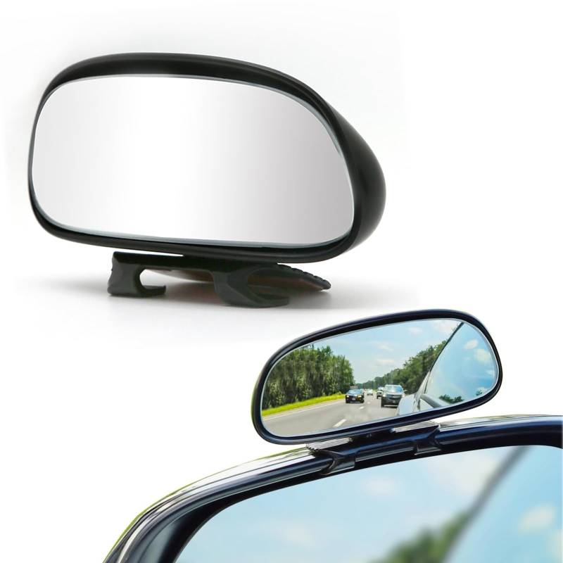 Yuentoen Toter-Winkel-Spiegel,360 Grad Rotation Verstellbar Auto Blind Spot Spiegel, Trainer Rückspiegel Drehung Weitwinkel Verstellbar Rückspiegel für Autos, LKWs, SUVs(Schwarz) von yuentoen