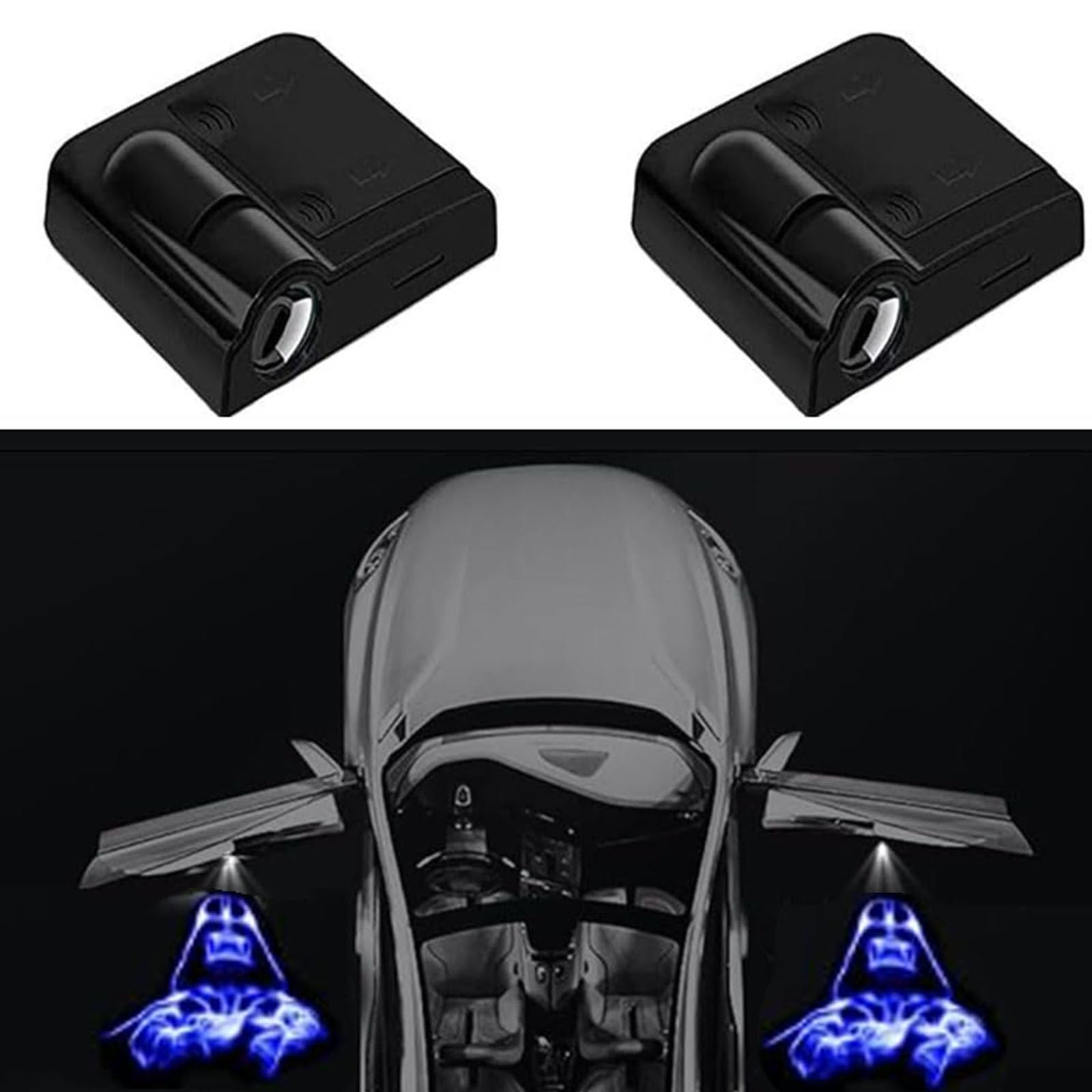 yufana 2 Stücke Autotür Willkommenslicht, Auto tür LED Logo Projektor Licht, LED Türprojektoren, Welcome Light (Schwarz298) von yufana