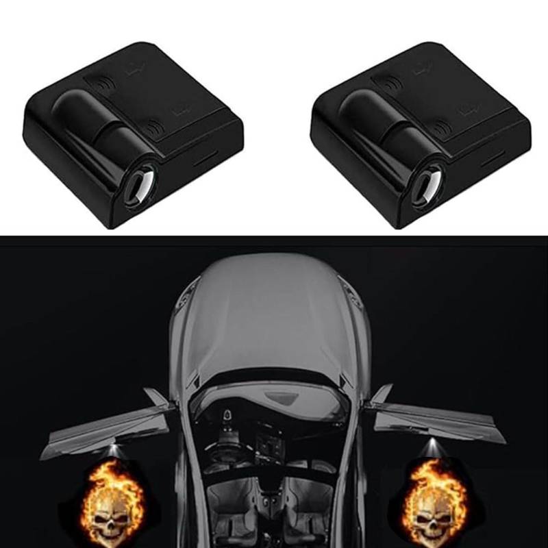 yufana 2 Stücke Autotür Willkommenslicht, Auto tür LED Logo Projektor Licht, LED Türprojektoren, Welcome Light (Schwarz299) von yufana