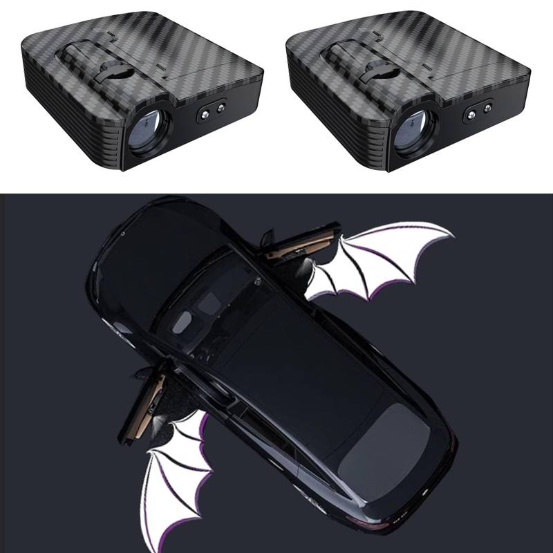 yufana Zweierpack Wireless Autotür HD projektor Licht, Autotür Willkommen LED Light, Personalisierte Autotür Logo Licht Projektor, Passend für alle Autos (Schwarz346) von yufana