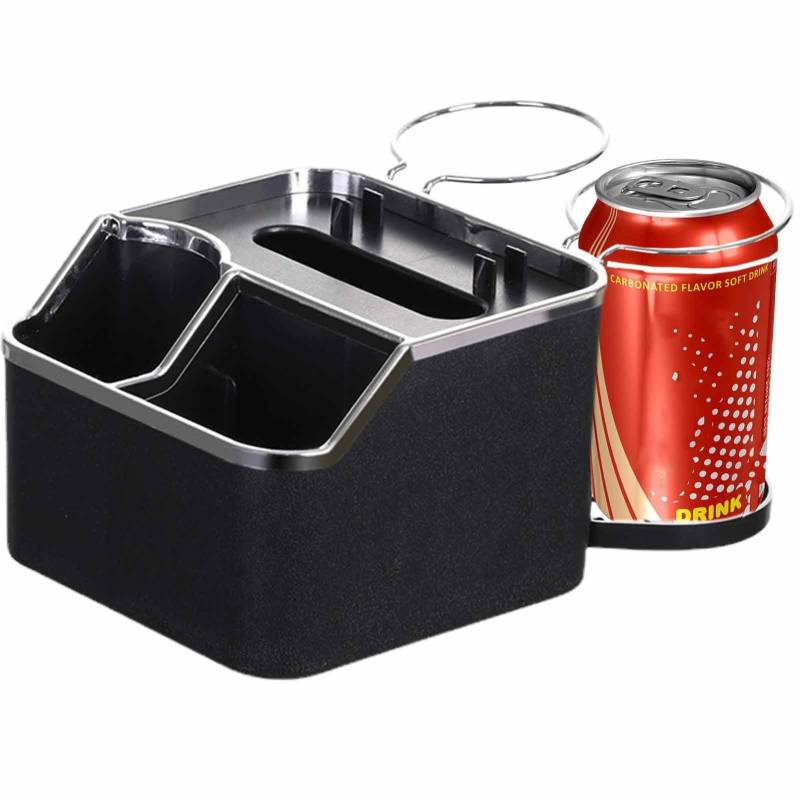 Auto-Armlehnen-Getränkehalter – Auto-Aufbewahrung, Organisation, praktischer Organizer mit 2 faltbaren Halterungen für Wasserbecher, Taschentücher, Kaffee oder Getränke, einfacher Zugang und Ordnung von yztju