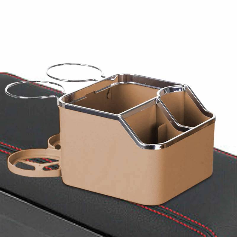 Auto-Armlehnen-Getränkehalter – Mehrzweck-Auto-Aufbewahrungs-Organizer, Fahrzeug-Armlehnen-Getränkehalter, perfekt für Wasserbecher, Kaffee, Taschentücher und Getränke, praktisch mit 2 faltbaren von yztju
