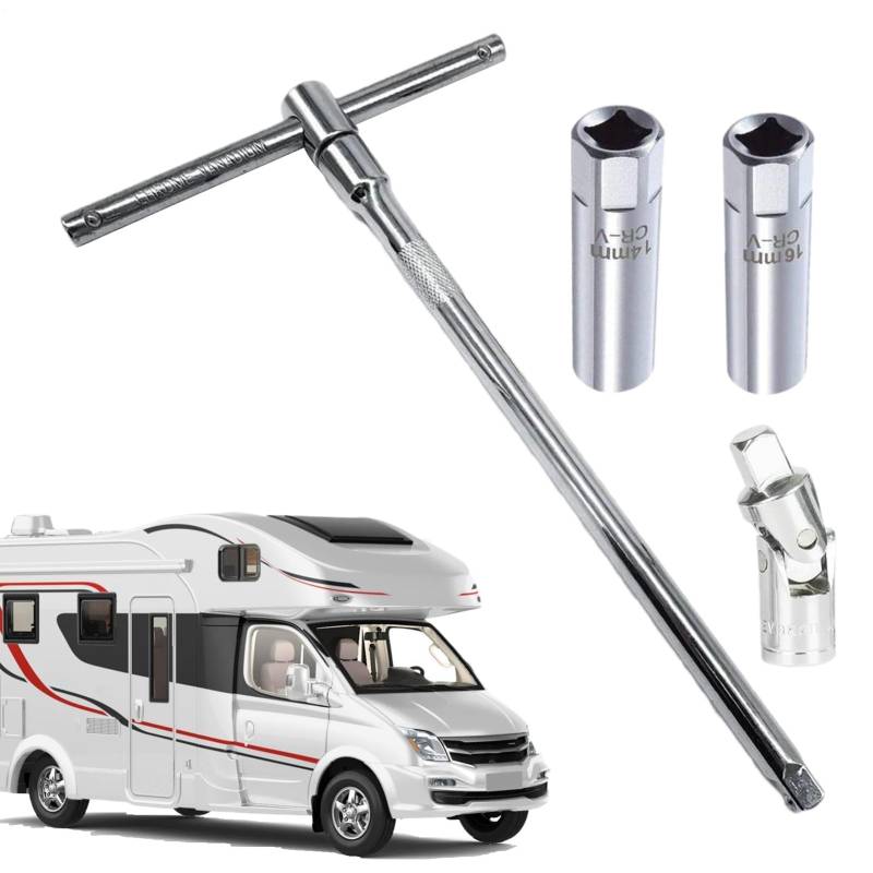 Dünnwandiger Zündkerzenstecker, 14 mm Zündkerzenstecker, Zündkerzensteckschlüssel mit Schwenkantrieb hochwertigen Befestigungswand erhöht - Autoreparatur, 4-teiliges Zündkerzen-Entfernungswerkzeug, von yztju