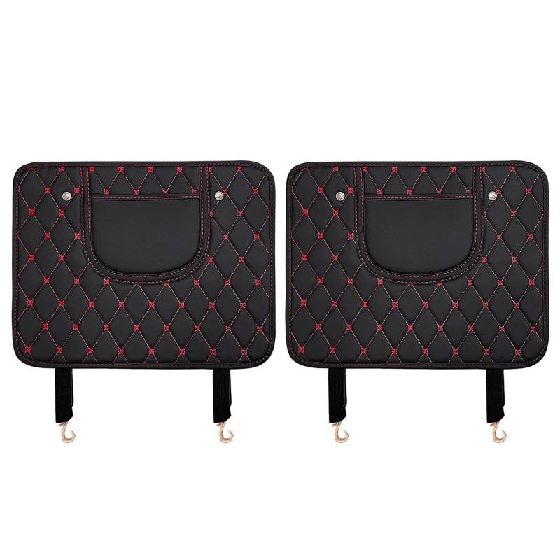 zhangbaoshun 2 Stück Auto Rückenlehnenschutz für Mazda 3 Hatchback 2009-2020 2021 2022 2023,Wasserdichtes Leder,Anti Kick Pad,Rücksitz Organizer mit Aufbewahrungstaschen,Sitzschutz für Auto Rücklehne von zhangbaoshun
