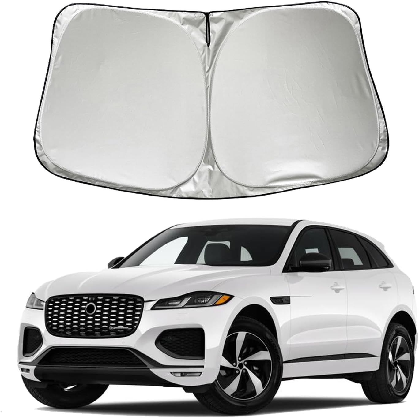 Faltbare Abdeckung für Jaguar F-PACE 2025-2016 - UV Reflektor und Wärmeisolierend - Kompatibel mit PKW, SUV und LKW Faltbare Abdeckung für Jaguar F-PACE 2025-2016 - UV Reflektor und Wärmeisolierend - Kompatibel mit PKW, SUV und LKW von zhangttt