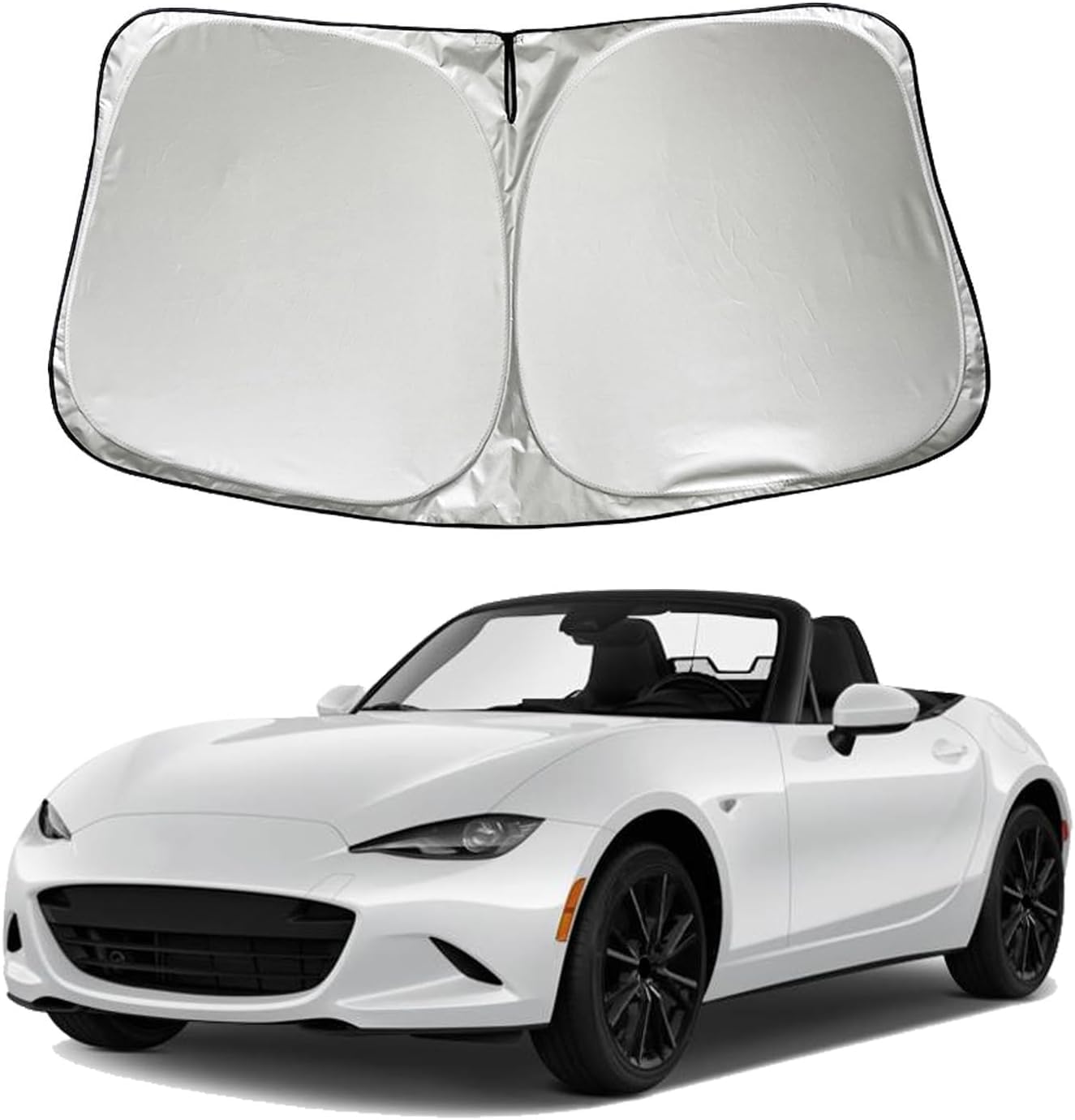 Für Mazda MX-5 Miata 2017-2015: Faltbar Sonnenschutz für die Windschutzscheibe - UV-Schutz & Sichtschutz Abdeckung für Fahrer und Beifahrer Für Mazda MX-5 Miata 2017-2015: Faltbar Sonnenschutz für die Windschutzscheibe - UV-Schutz & Sichtschutz Abdeckung für Fahrer und Beifahrer von zhangttt