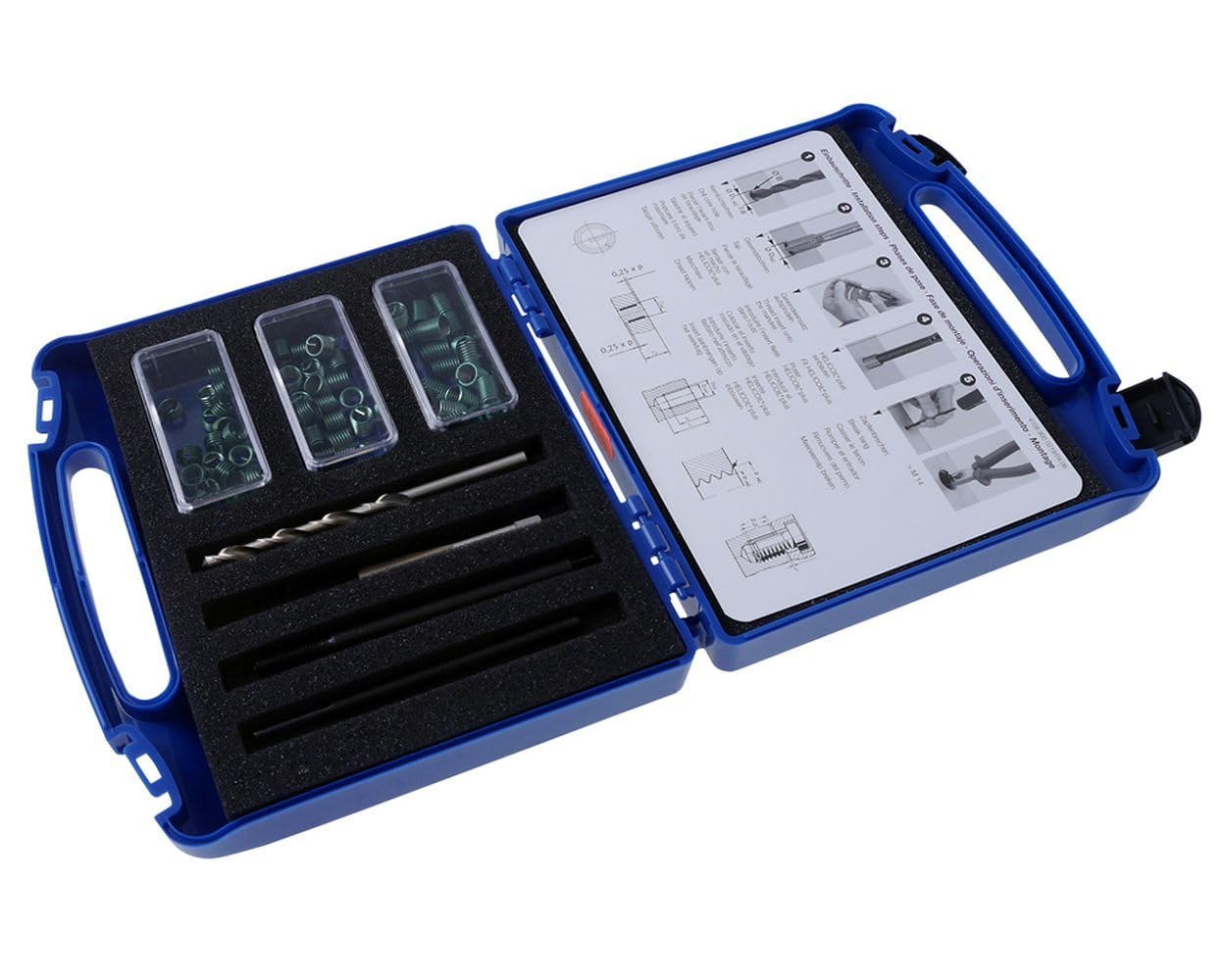 zheozeig HELICOIL Plus Gewindereparatur-Satz M6, 64-tlg., Edelstahl, M6, Rechtsgewinde, Klasse 6H, Gewindeeinsatz zheozeig HELICOIL Plus Gewindereparatur-Satz M6, 64-tlg., Edelstahl, M6, Rechtsgewinde, Klasse 6H, Gewindeeinsatz von zheozeig