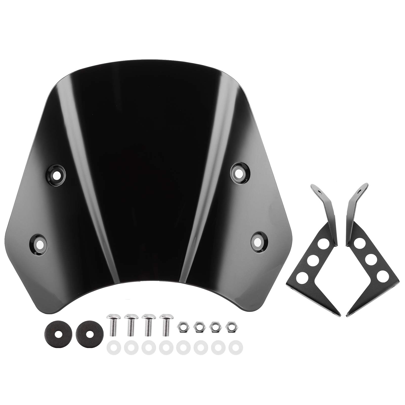 zhuolong Kurze Motorrad Windschutzscheibe Windabweiser Schutzverkleidung Passend für Benelli Leoncino 250(schwarz) von zhuolong