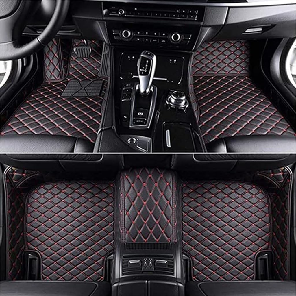Auto Fußmatten für Mercedes-AMG A 35 (2018–2024), Vorne Hinten Teppichschutzmatte Antirutsch Interieur ZubehöR Leder-Schutzteppiche,Black Red von zjxcnb