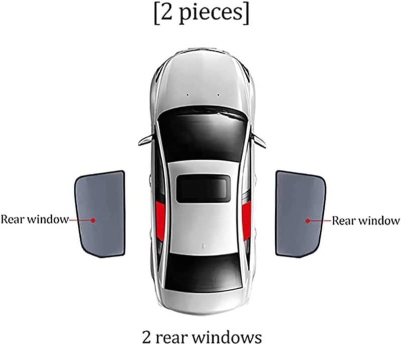 Auto Seitenfenster Sonnenschutz für Audi Q2 SQ2 (2016–2020 2021 2022 2023 2024), Vordere Hintere Seitenfensterschutz Privatsphäre Atmungsaktives Zubehör UV-Strahlen,2 Pieces Behind von zjxmnb