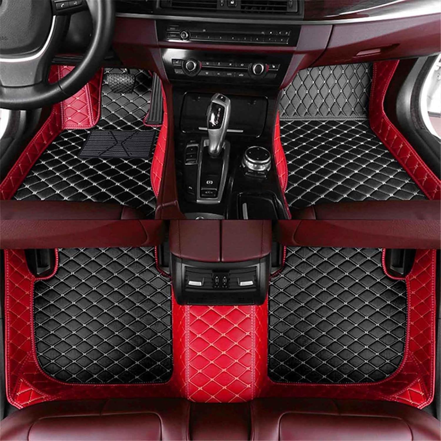 Auto FußMatten Leder Fussmatten für Peugeot 208 2020 2021 2022 2023, Auto FußMatten Teppiche rutschfest Innenraum SchüTzen ZubehöR,Black Red Auto FußMatten Leder Fussmatten für Peugeot 208 2020 2021 2022 2023, Auto FußMatten Teppiche rutschfest Innenraum SchüTzen ZubehöR,Black Red von zjxwnb