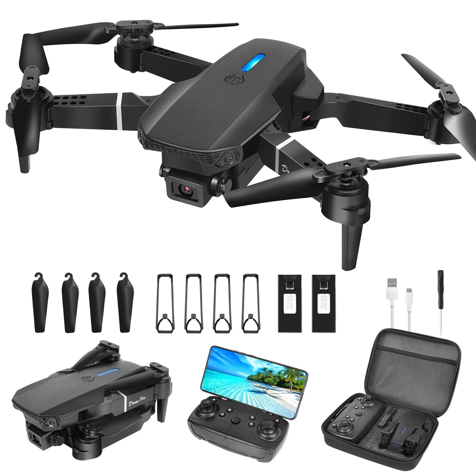 Drohne mit Kamera HD 1080P,Faltbare Drohne Lange Flugzeit,RC Quadcopter mit Tasche,3D Flip,One Key Start/Landen,Headless Mode,Flugbahnflug,Mini Drone Geschenk für Anfänger Kinder,mit 2 Batterien Drohne mit Kamera HD 1080P,Faltbare Drohne Lange Flugzeit,RC Quadcopter mit Tasche,3D Flip,One Key Start/Landen,Headless Mode,Flugbahnflug,Mini Drone Geschenk für Anfänger Kinder,mit 2 Batterien von zoeyzoey
