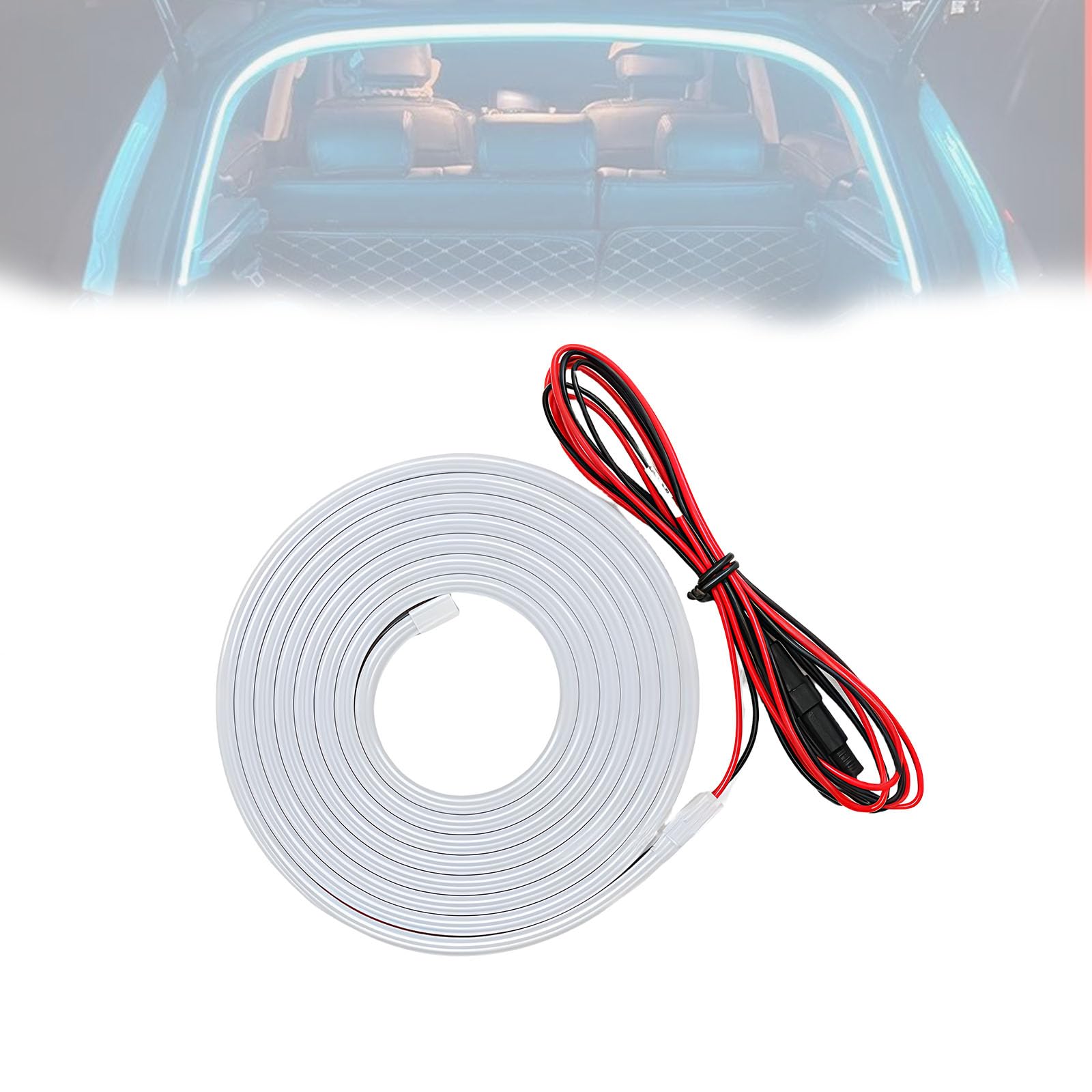 Dynamic Flowing Car Trunk Light Strip, 157 Inch Cuttable Car Trunk LED Light Strip, Constant & Flowing, Easy Install for Car Trunks, SUVs, Vans (Red) von zoocco