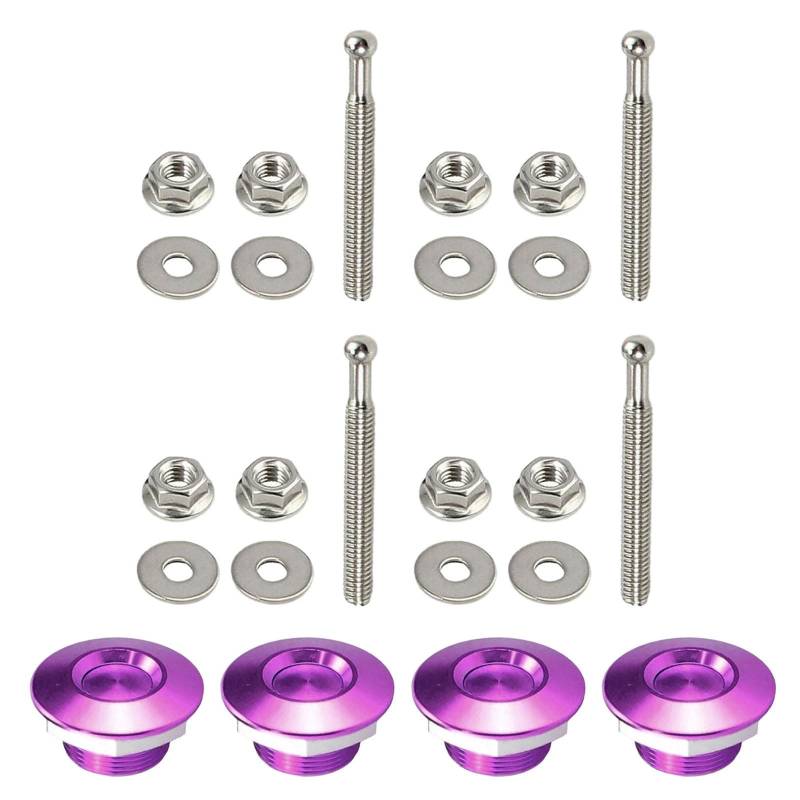 zuousxbs 4pcs Auto Stoßfänger Pin Stifte Schnelle Verbindungselemente Aluminium 25mm Lock Bonnet Lock Fahrzeugstifte von zuousxbs