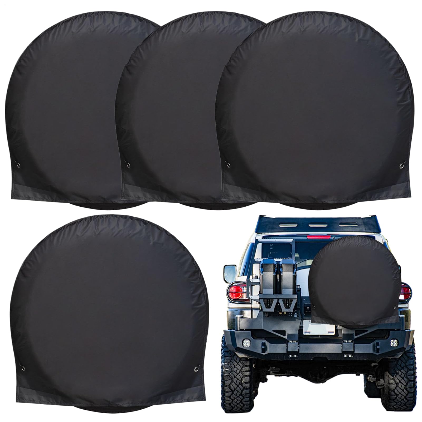 Tire Cover, 4X Twheel Protector Covers, Sun Protection Wheel Guards with Elastic Fixing Straps, Weather-Resistant Material, Suitable for Trucks, Rvs, Caravans, Outdoor Tire Cover, 4X Twheel Protector Covers, Sun Protection Wheel Guards with Elastic Fixing Straps, Weather-Resistant Material, Suitable for Trucks, Rvs, Caravans, Outdoor von zwxqe