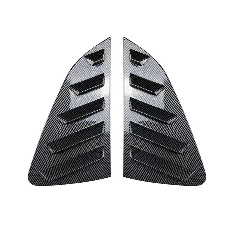 zyppk 2 STÜCKE Auto Heckklappenaufkleber Abdeckungsverkleidung, Passend for VW, Passend for Polo MK6 2018+ Fensterblenden Scoop Heckscheibenrollo-Zierleiste(Carbon Look) von zyppk