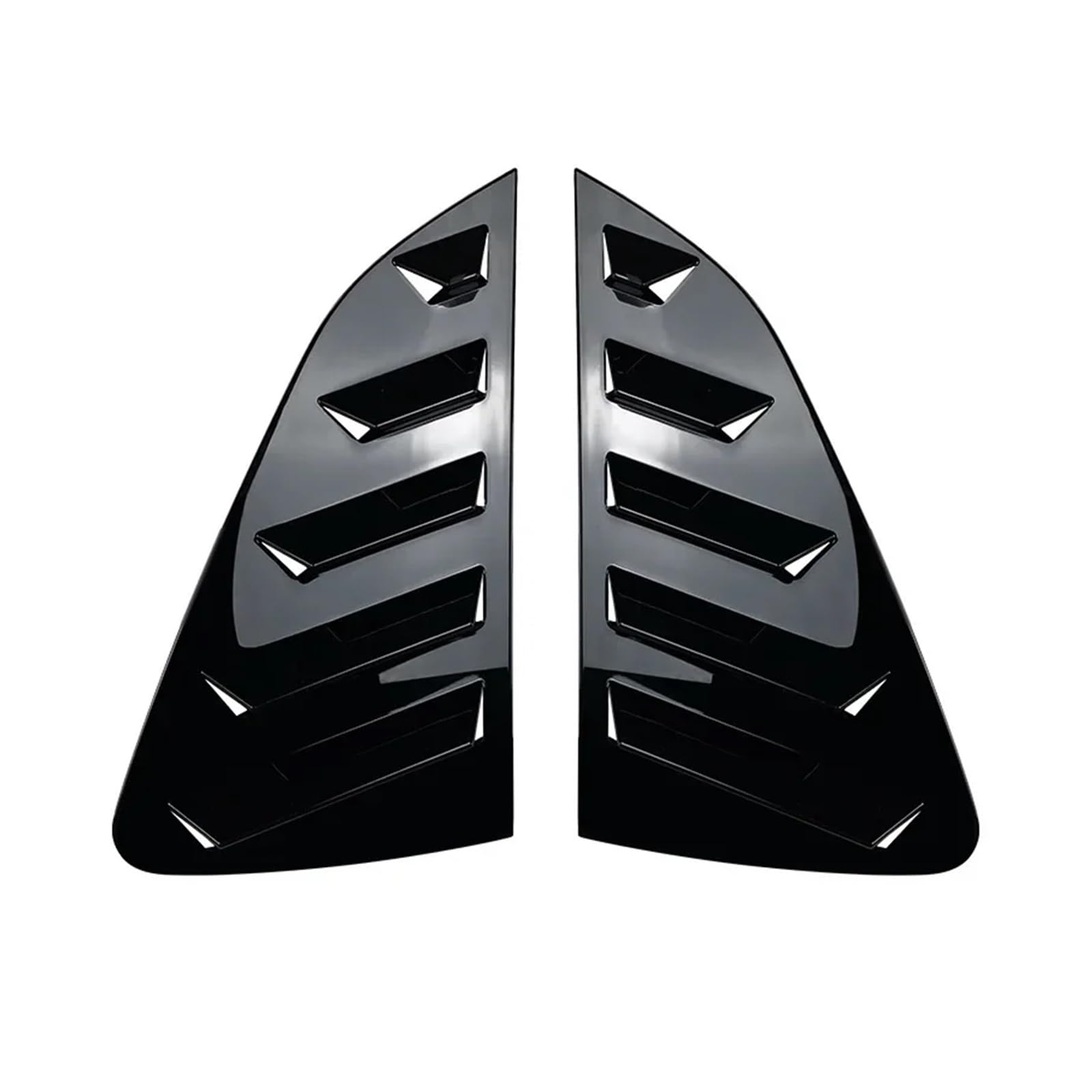 zyppk 2 STÜCKE Auto Heckklappenaufkleber Abdeckungsverkleidung, Passend for VW, Passend for Polo MK6 2018+ Fensterblenden Scoop Heckscheibenrollo-Zierleiste(Gloss Black) von zyppk